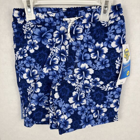 Banana Boat Boys Swim Trunks Set of 2 Size 6 Blue Tropical Built in Liner Pocket - Picture 1 of 11